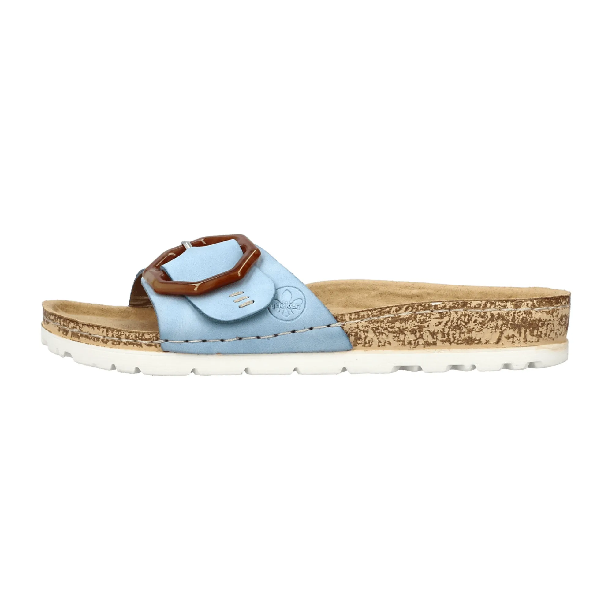 Rieker Women's Classic Slip-On Blue Sandals with Cushioned Sole