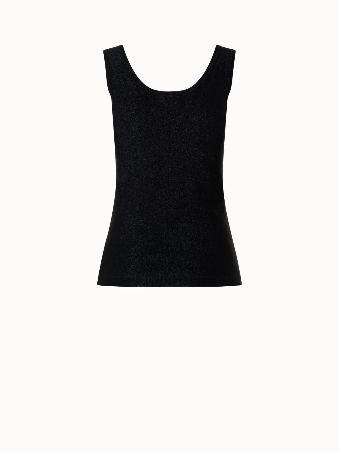 Silk Lurex Stretch Knit Tank Top