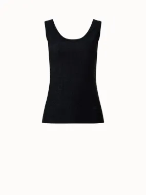 Silk Lurex Stretch Knit Tank Top