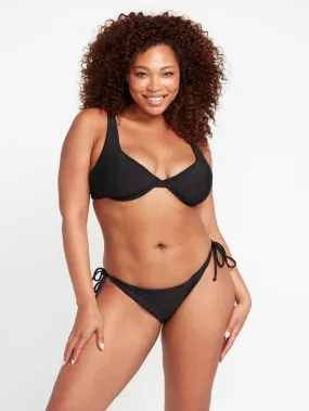 Simply Seamless Tie Side Bikini Bottom - Black