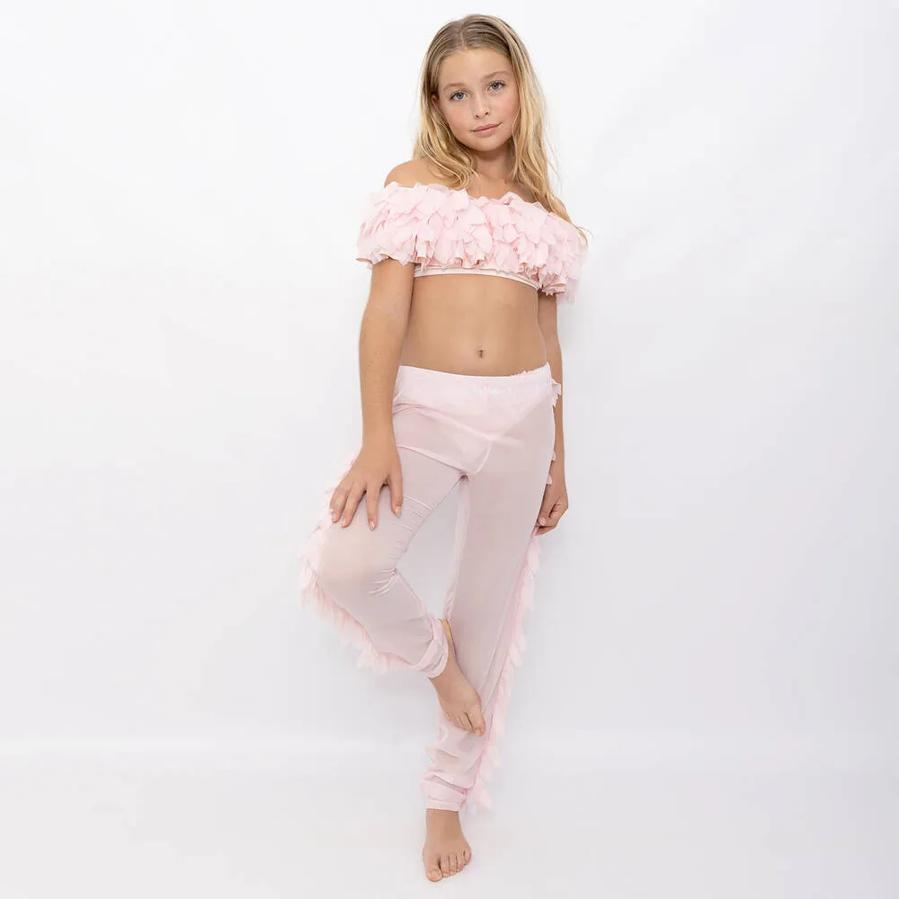 Teen Girls Pink Petals & Sequins Bikini