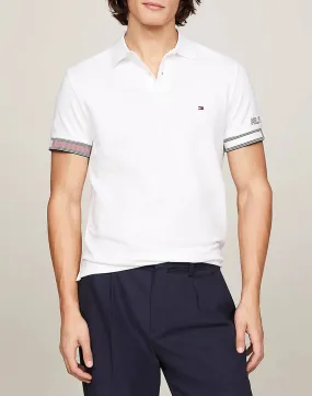 TOMMY HILFIGER FLAG CUFF SLIM POLO