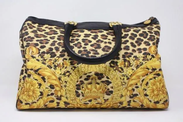 Vintage GIANNI VERSACE Leopard Duffle Bag