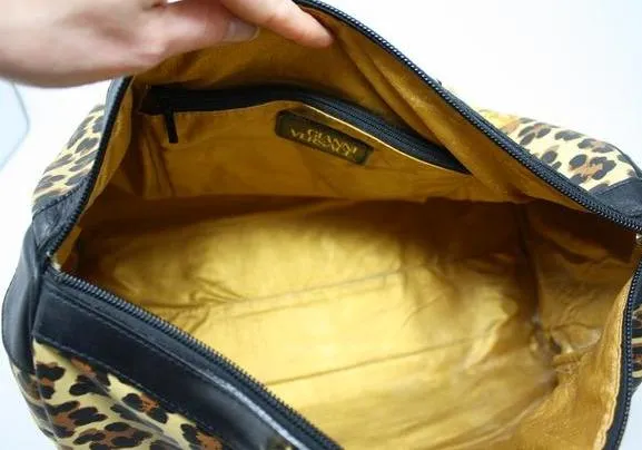 Vintage GIANNI VERSACE Leopard Duffle Bag