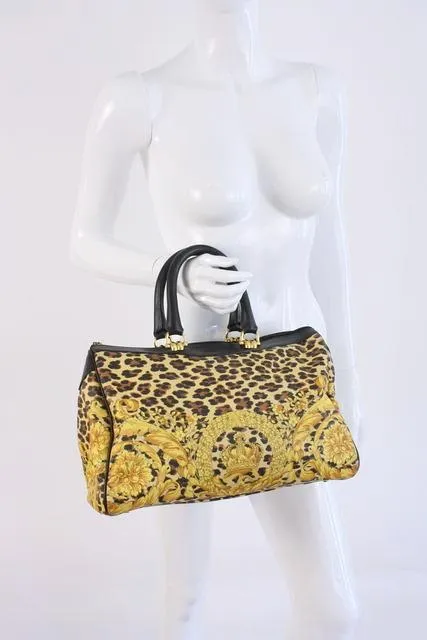 Vintage GIANNI VERSACE Leopard Duffle Bag