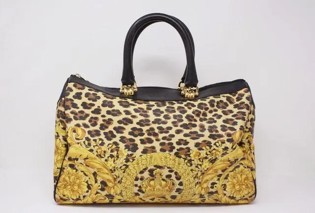 Vintage GIANNI VERSACE Leopard Duffle Bag