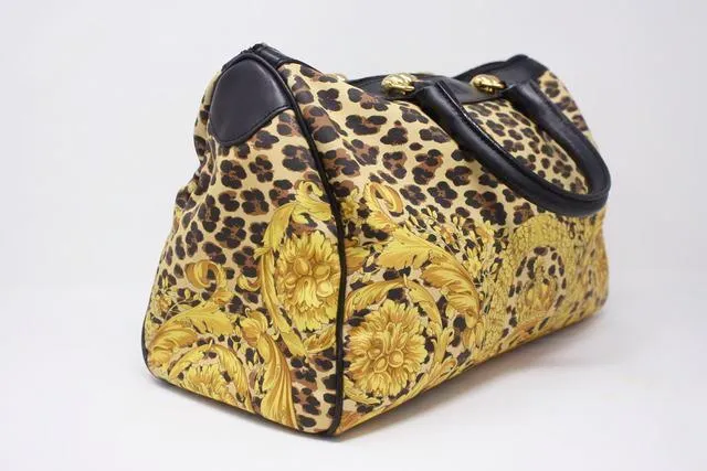 Vintage GIANNI VERSACE Leopard Duffle Bag