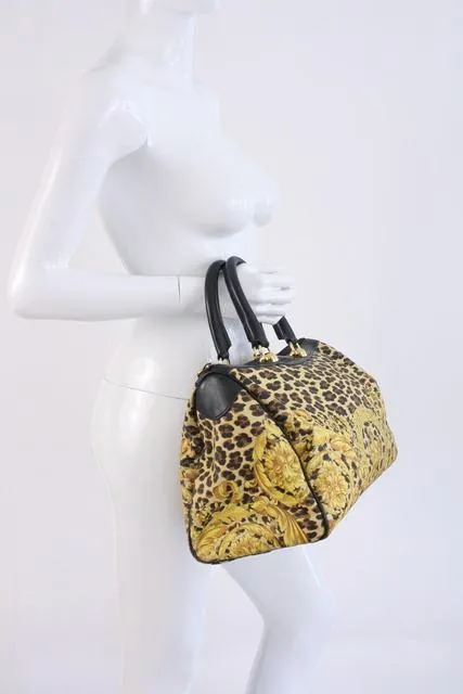 Vintage GIANNI VERSACE Leopard Duffle Bag