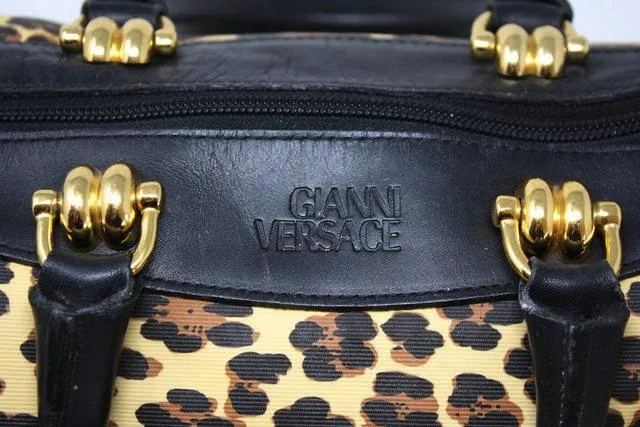 Vintage GIANNI VERSACE Leopard Duffle Bag